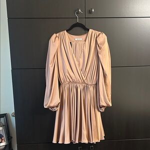 Elegant Long Sleeve Dress in Soft Beige